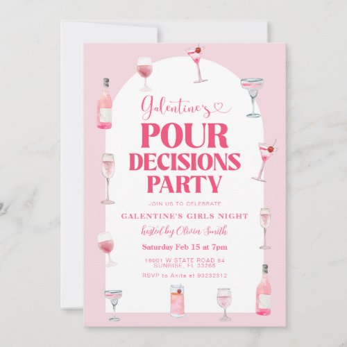 Valentines Galentines Girls Night Party Invitation