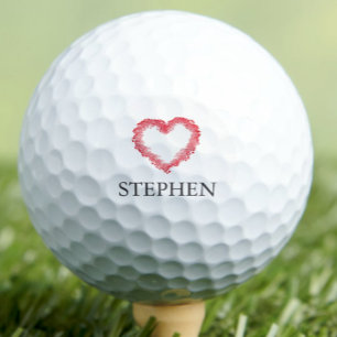 Valentine’s Gift for Him - Romantic Red Heart Love Golf Balls