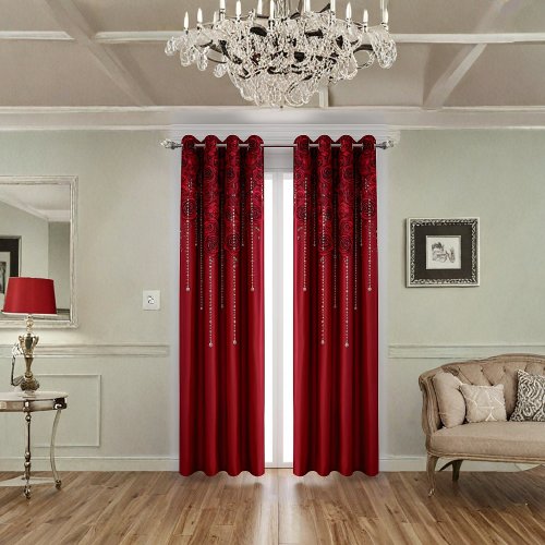 Valentine’s Red Heart Curtains – Romantic Window D