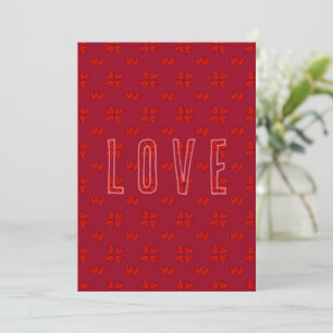 Valentine’s Red Hearts On Red Love Thank You Card