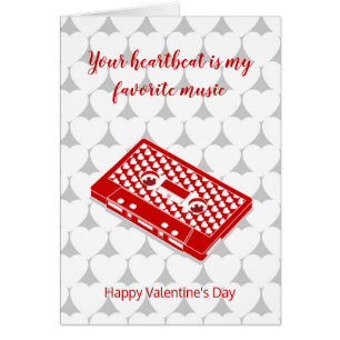 Valentine’s red retro audiotape cards