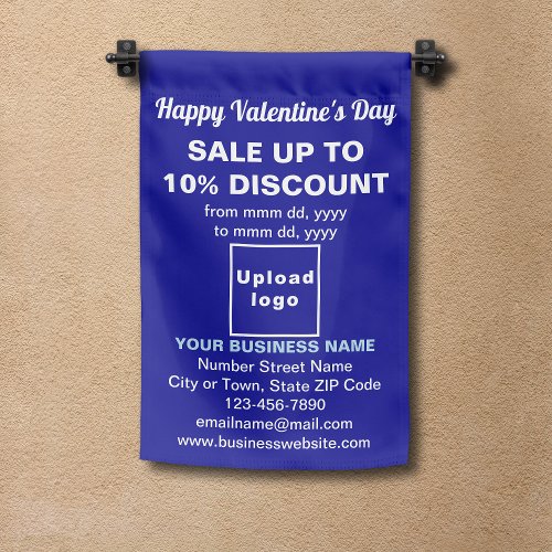 Valentine Sale on Single_Sided Print Blue Garden Flag