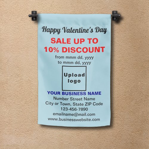 Valentine Sale on Single_Sided Print Light Blue Garden Flag