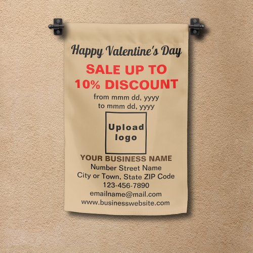 Valentine Sale on Single_Sided Print Light Brown Garden Flag