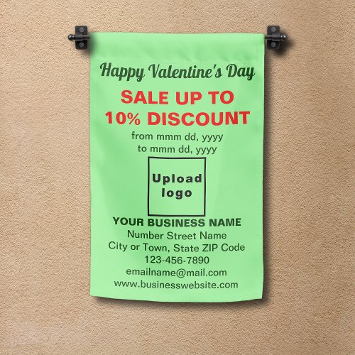 Valentine Sale on Single_Sided Print Light Green Garden Flag