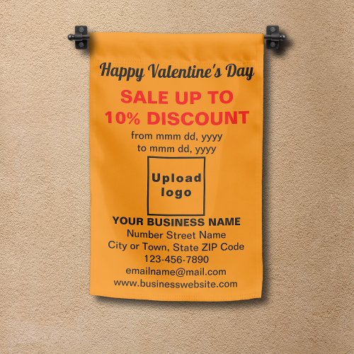 Valentine Sale on Single_Sided Print Orange Color Garden Flag
