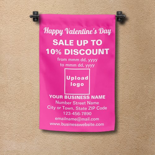 Valentine Sale on Single_Sided Print Pink Garden Flag