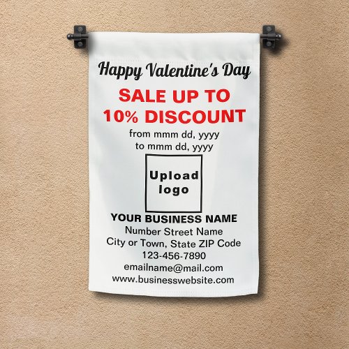 Valentine Sale on Single_Sided Print White Garden Flag