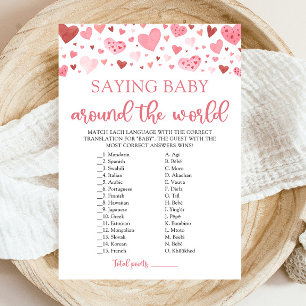 Valentine Saying Baby Around The World Game Invitation