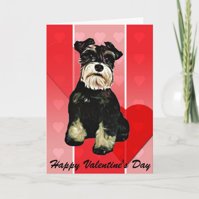 Valentine Schnauzer Dog Card (Front)