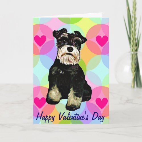 Valentine Schnauzer Dog Holiday Card
