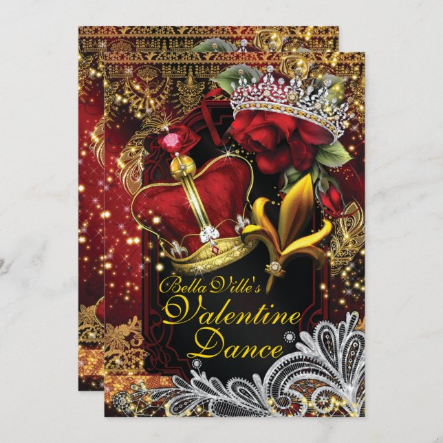 Valentine School Homecoming Prom Dance Invitation (Front/Back)