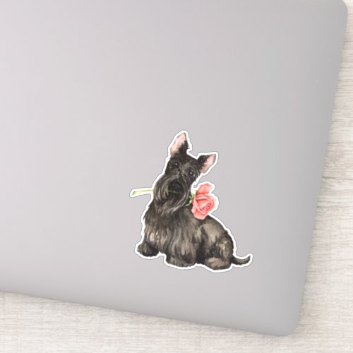 Valentine Scottish Terrier Vinyl Sticker