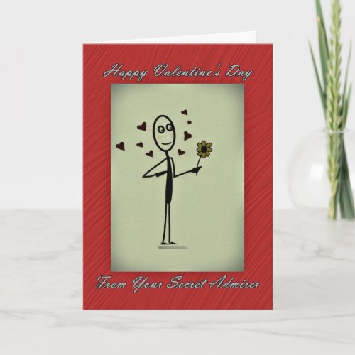 Valentine Secret Admirer Stick Person Holiday Card