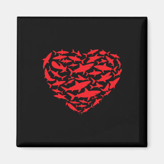 Valentine Sharks Heart Sea Animal Lover Ocean Wild Magnet