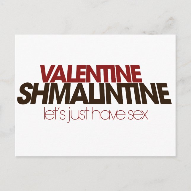 Valentine Shmalintine Holiday Postcard (Front)
