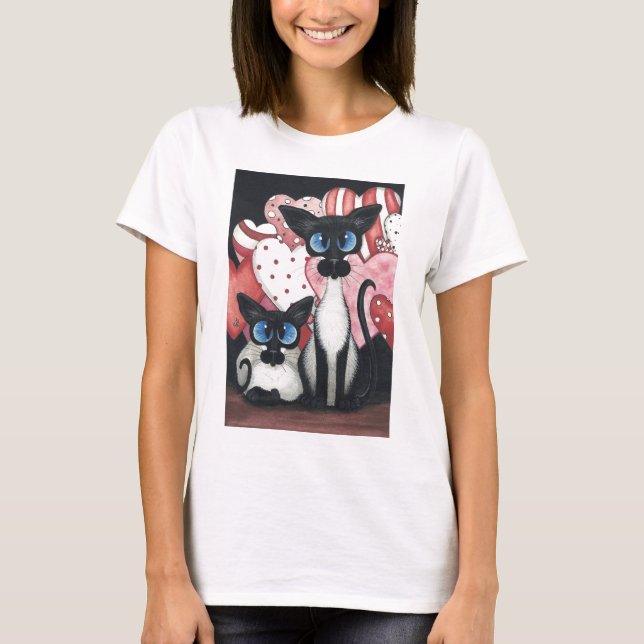 Valentine Siamese Cat - Love x's Two T-Shirt (Front)