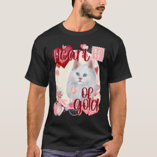 Valentine Siamese Cat Simply Cute Southern Colors  T-Shirt