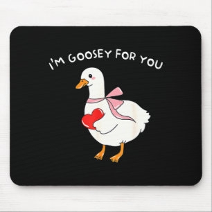 Valentine Silly Goose Im Goosey For You Duck Valen Mouse Pad