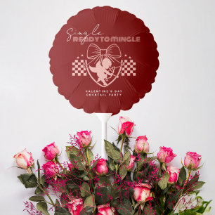 Valentine Single Ready to Mingle Red Cupid Balloon