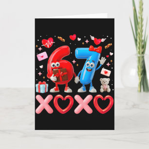 Valentine Six Seven 67 Xoxo Ballon Gen Alpha Meme  Card