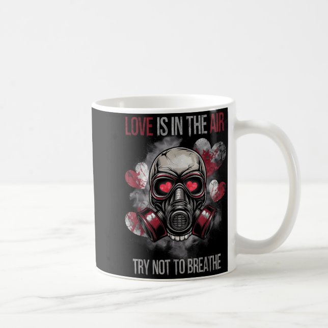 Valentine Skull Gas Mask Love Romance  Coffee Mug (Right)