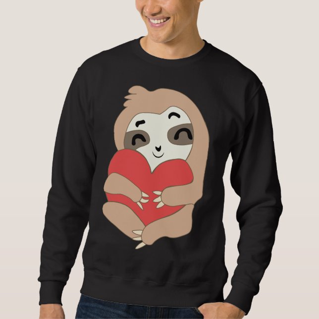Valentine Sloth Heart Sweatshirt (Front)