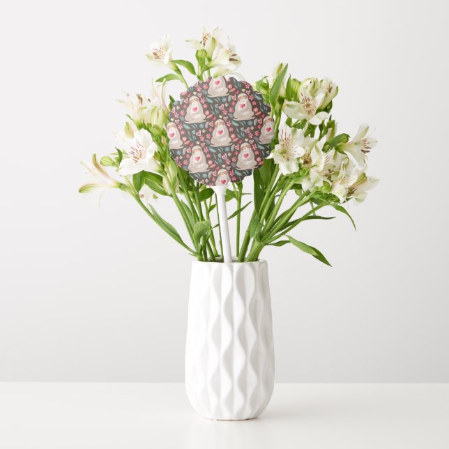 Valentine Sloth Pattern Balloon (Vase)