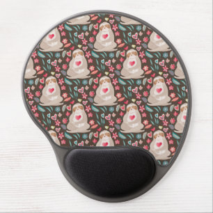Valentine Sloth Pattern Gel Mouse Pad
