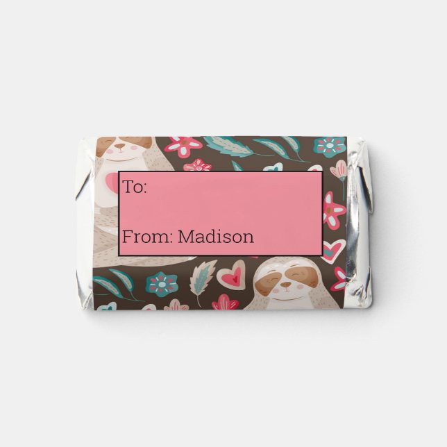 Valentine Sloth Pattern Hershey's Miniatures (Front)