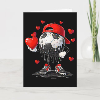 Valentine Soccer Heart Drip Sport Love Valentines Card