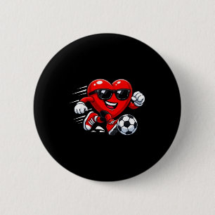 Valentine Soccer Heart Drip Srt Love Valentines Da Button