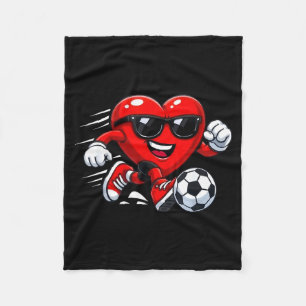 Valentine Soccer Heart Drip Srt Love Valentines Da Fleece Blanket