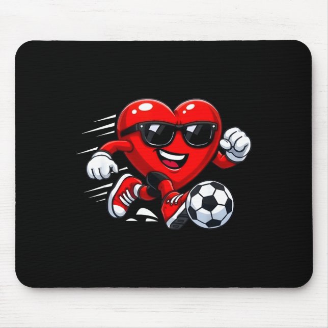 Valentine Soccer Heart Drip Srt Love Valentines Da Mouse Pad (Front)