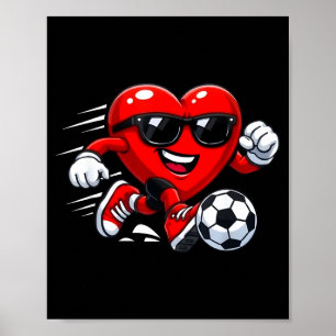 Valentine Soccer Heart Drip Srt Love Valentines Da Poster