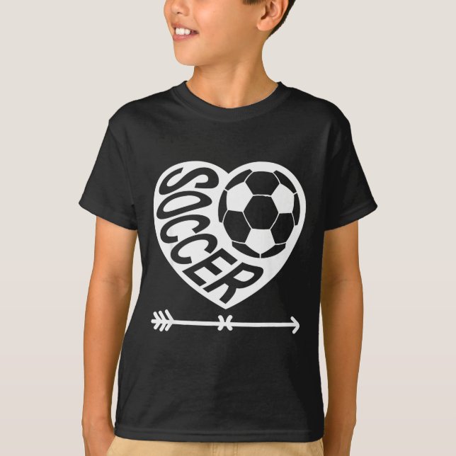 Valentine Soccer Heart Drip Srt Love Valentines Da T-Shirt (Front)