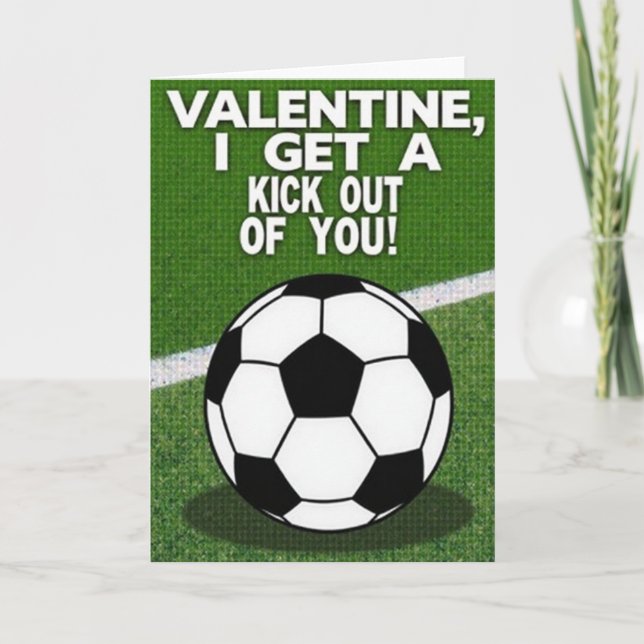 Valentine Soccer Kick Love Card (Front)