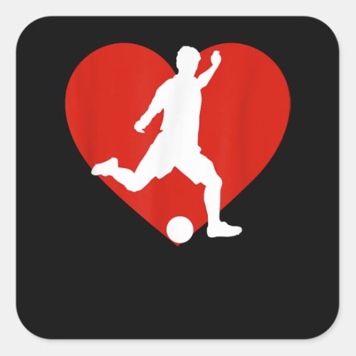 Valentine Soccer Player Valentines Day Soccer Hea Square Sticker