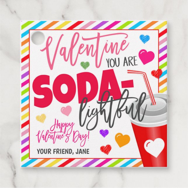 Valentine Soda Gift Tag (Front)