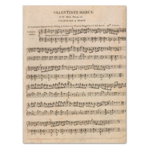Valentine Song Sheet Music Vintage Notes Decoupage