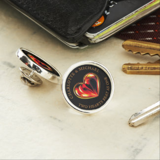 Valentine Soul Mates Two Hearts Beat As One Name Lapel Pin