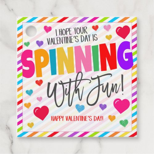 Valentine Spinning With Fun Gift Tags