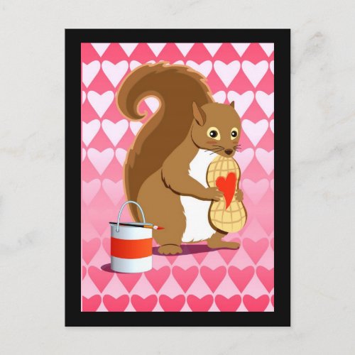 Valentine squirrel 2 holiday postcard