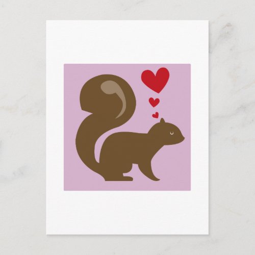 Valentine Squirrel Holiday Postcard