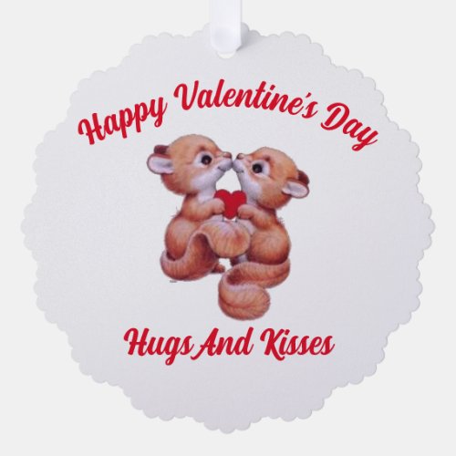Valentine Squirrels Paper Ornament Card