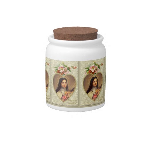 Valentine St Therese Carmelite Nun Religious Candy Jar