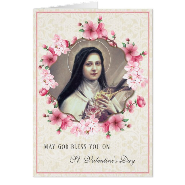 Valentine St. Therese Catholic Religious Nun Cards (Front)