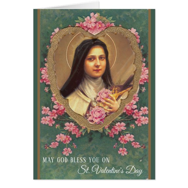 Valentine St. Therese Catholic Religious Nun Cards (Front)