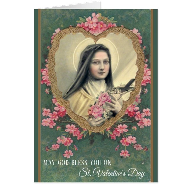 Valentine St. Therese Catholic Religious Nun Cards (Front)