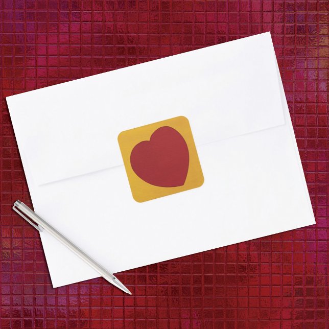 Valentine Stained Glass Heart Square Sticker (Creator Uploaded)